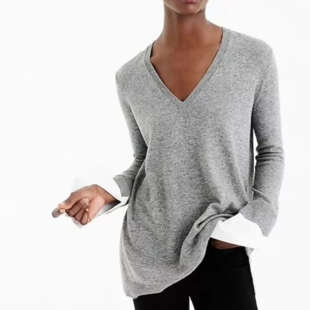 J. Crew Gray V-Neck Sweater